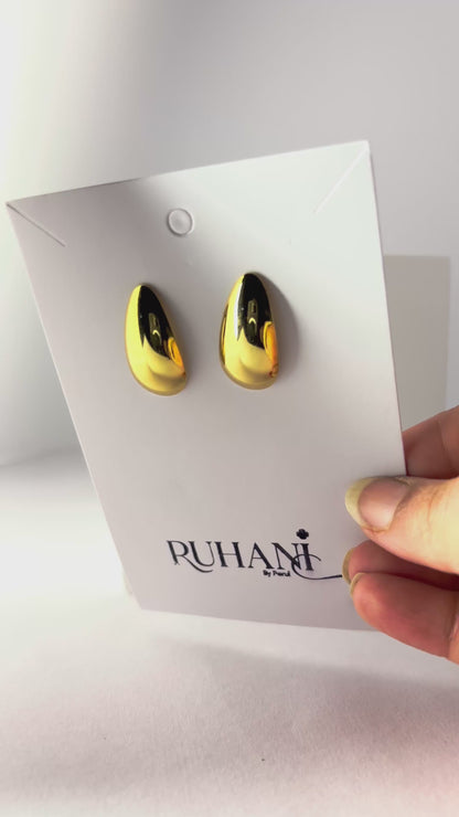 Golden Teardrop Stud Earrings
