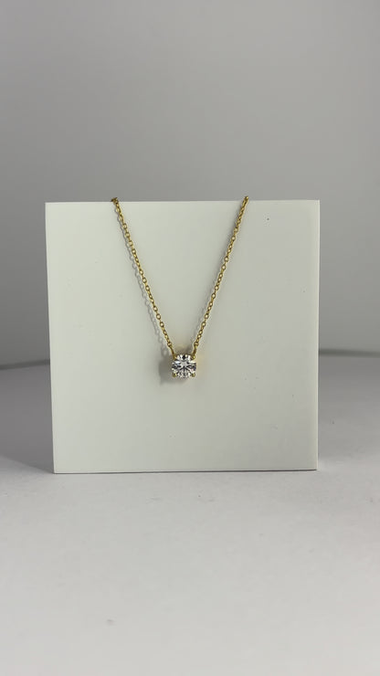 Rose Solitaire – Elegant Moissanite Necklace